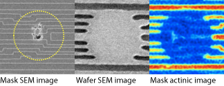 SEM image of EUV mask with defect